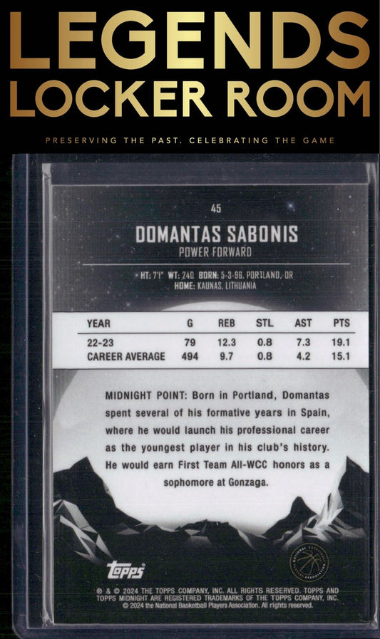 2023-24 Topps Midnight #45 Domantas Sabonis