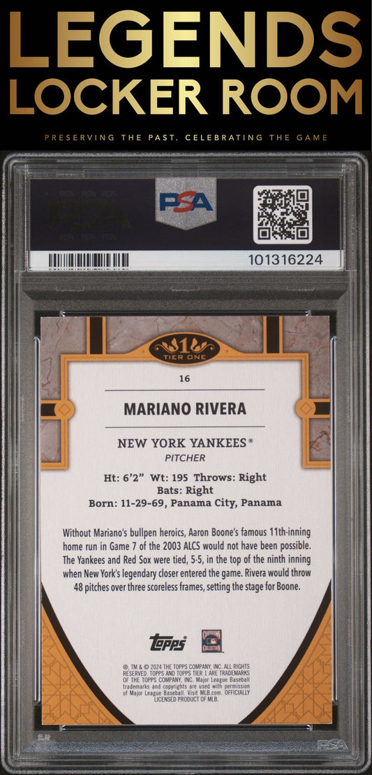 2024 Topps Tier One #16 Mariano Rivera PSA 8