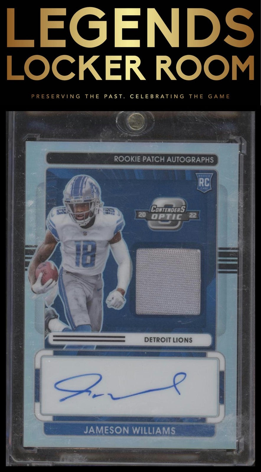 2022 Panini Contenders Optic Jameson Williams Rookie Patch Auto /60