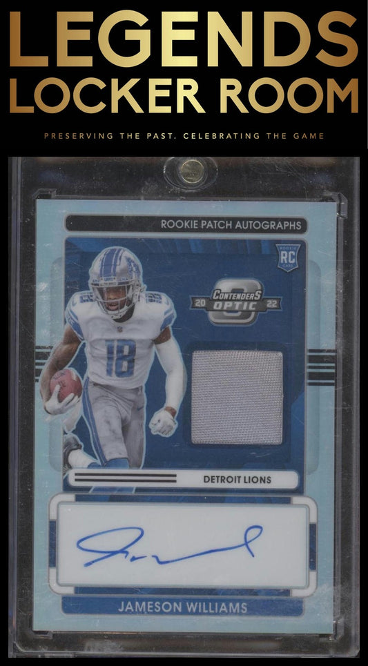 2022 Panini Contenders Optic Jameson Williams Rookie Patch Auto /60