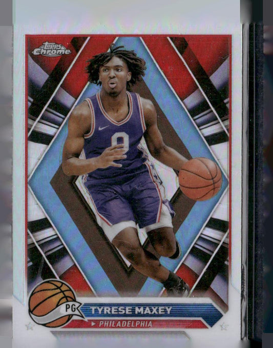 2023-24 Topps Chrome #33 Tyrese Maxey Refractors