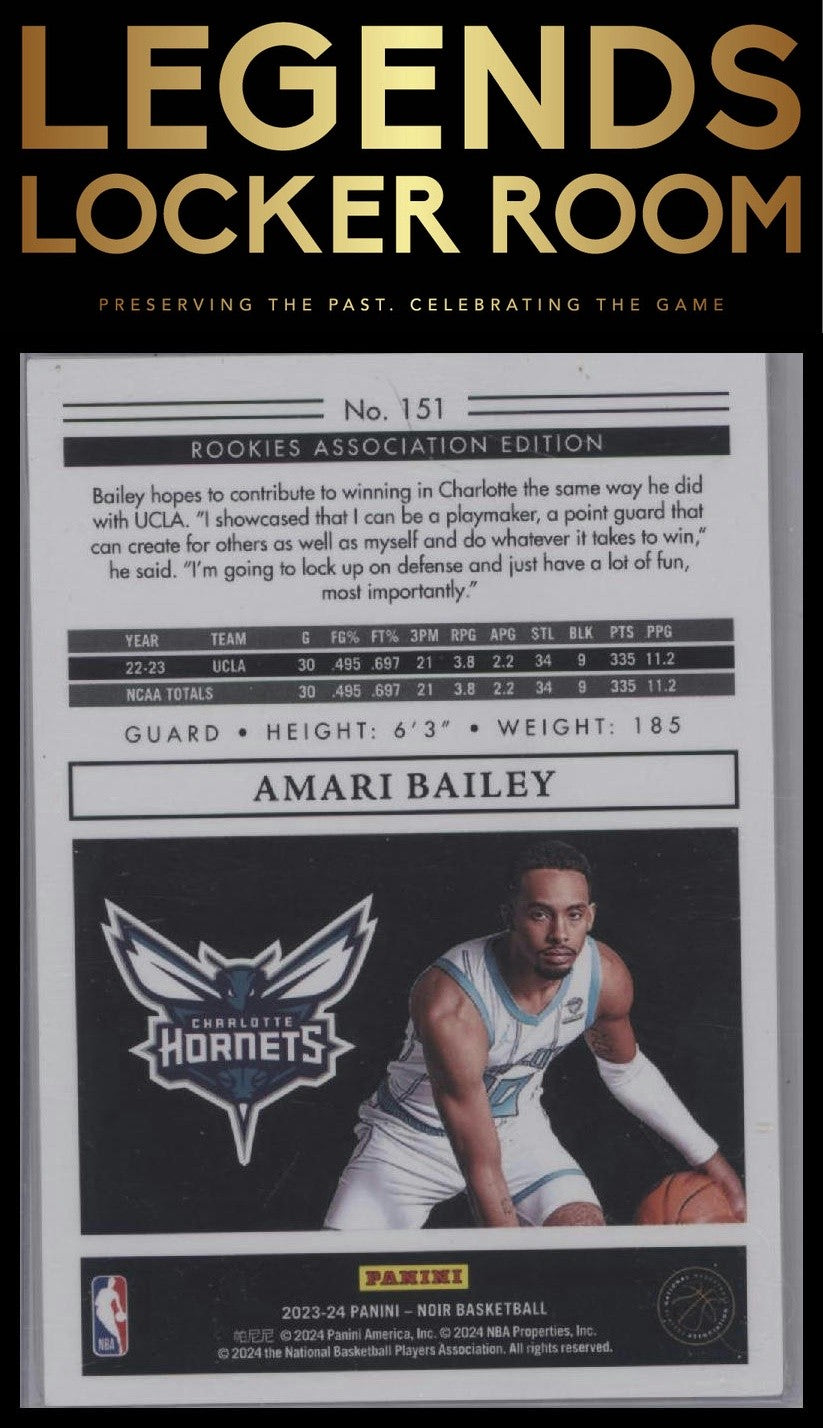 2023-24 Panini Noir #151 Amari Bailey #/99