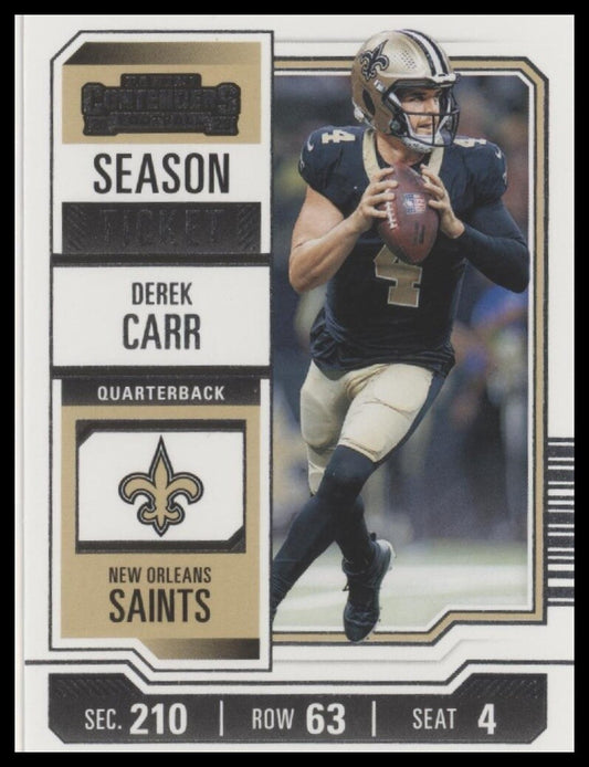 2023 Panini Contenders #72 Derek Carr Season Ticket Retail