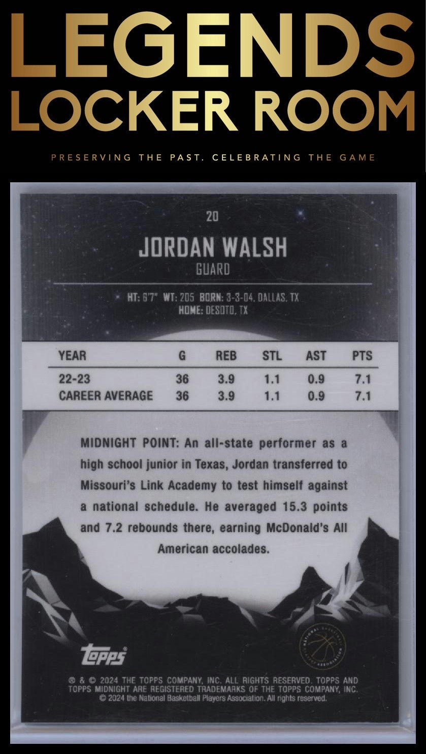 2023-24 Topps Midnight #20 Jordan Walsh Morning #/149