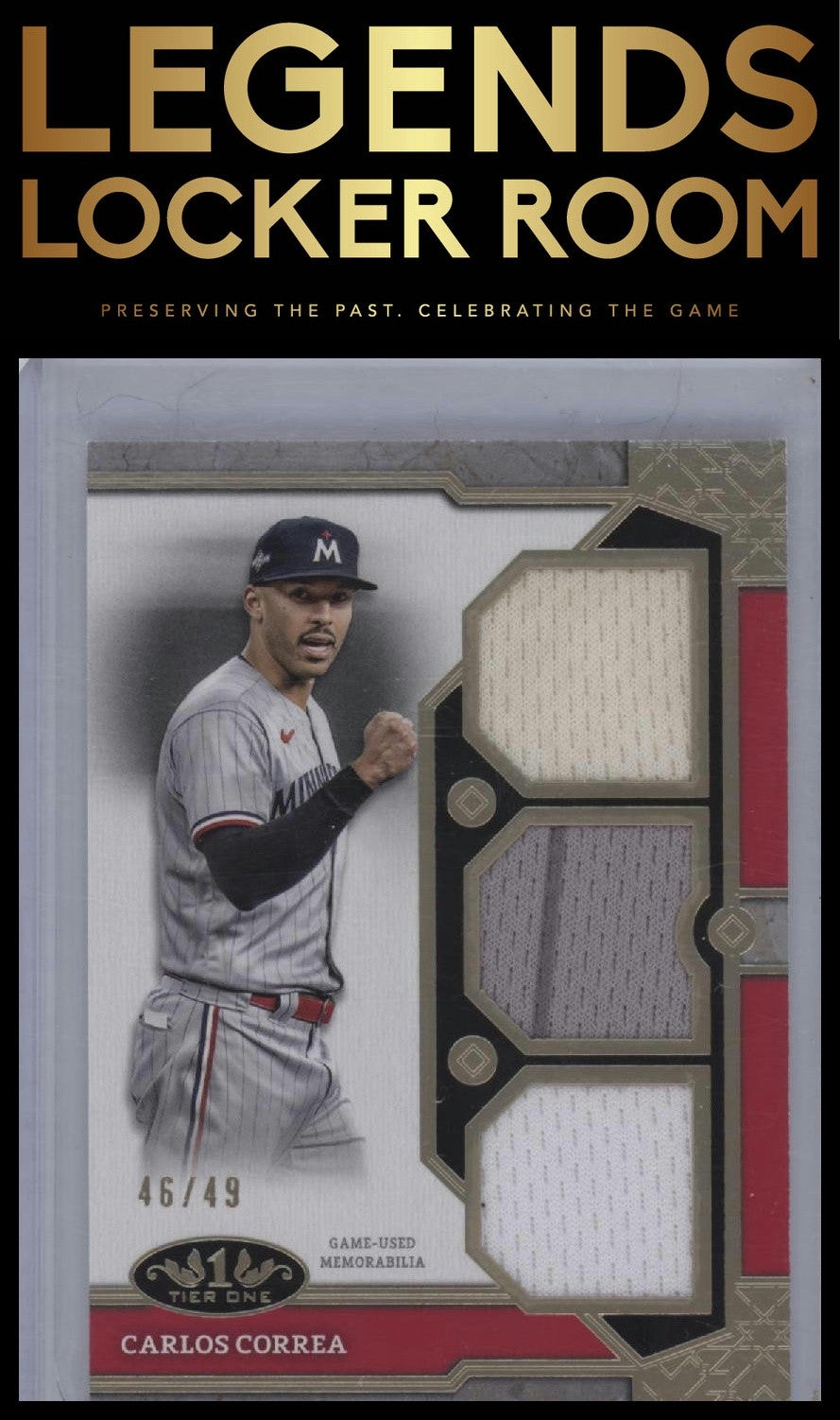 2024 Topps Tier One #T1R-CCO Carlos Correa Tier One Relics Triples /49