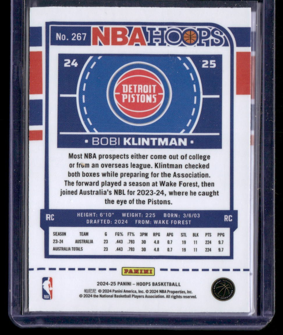 2024-25 Hoops #267 Bobi Klintman Premium Prizms Silver