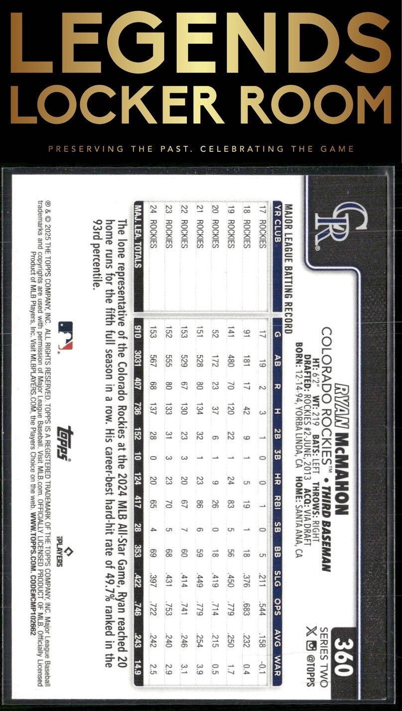 2025 Topps #360 Ryan McMahon Sandglitter