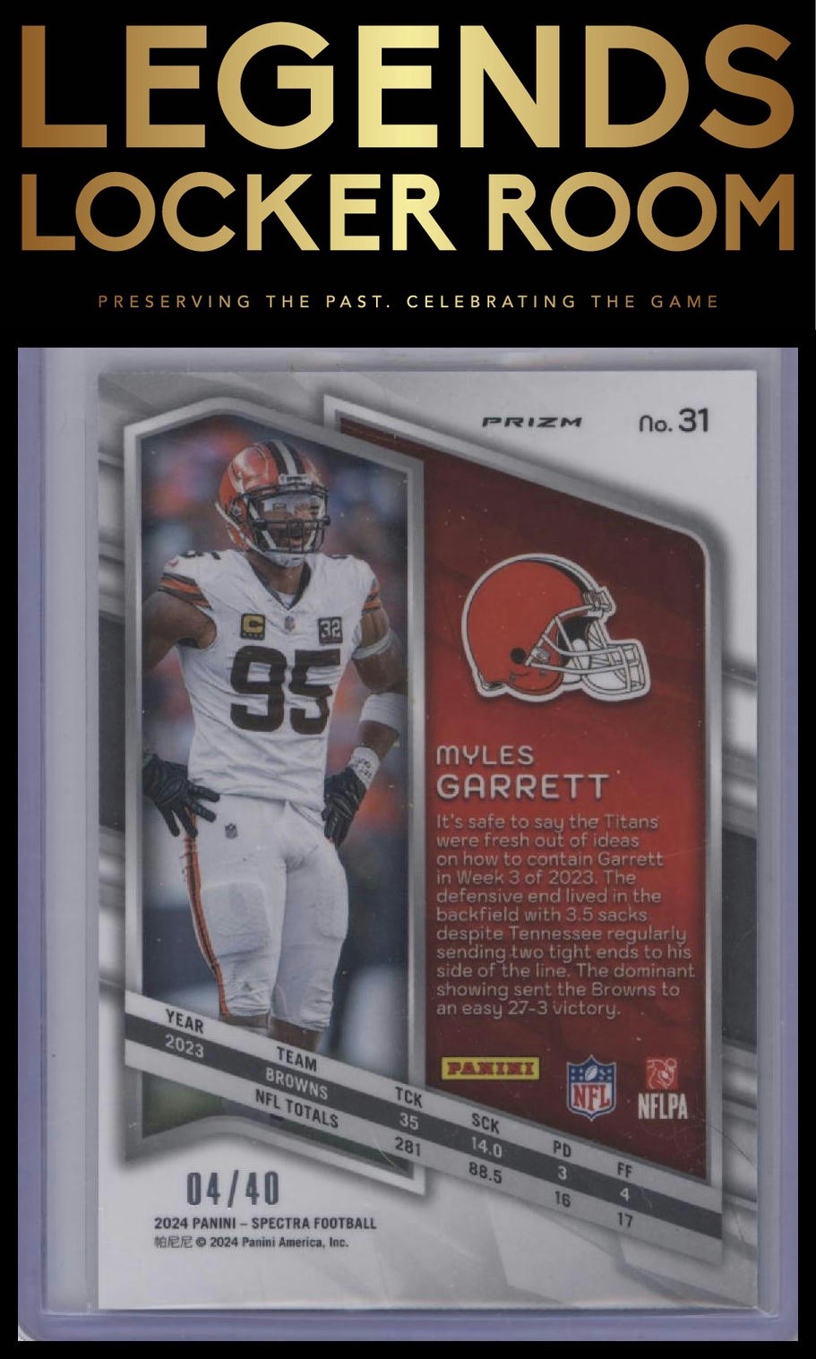 2024 Panini Spectra #31 Myles Garrett Astral #/40