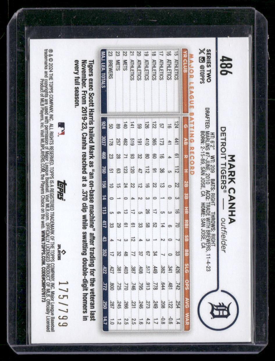 2024 Topps #486 Mark Canha Purple HoloFoil  /799