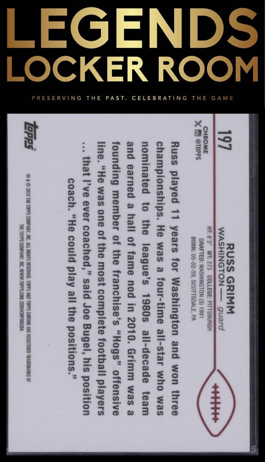 2024 Topps Chrome #197 Russ Grimm White Geometric Refractor #/15