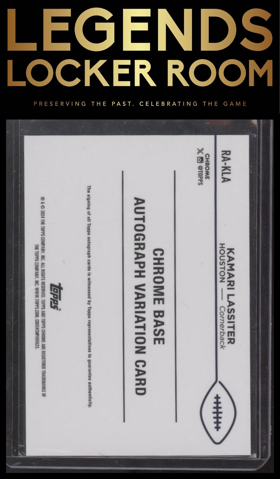 2024 Topps Chrome Kamari Lassiter Rookie Auto Aqua Sonar Refractor /199