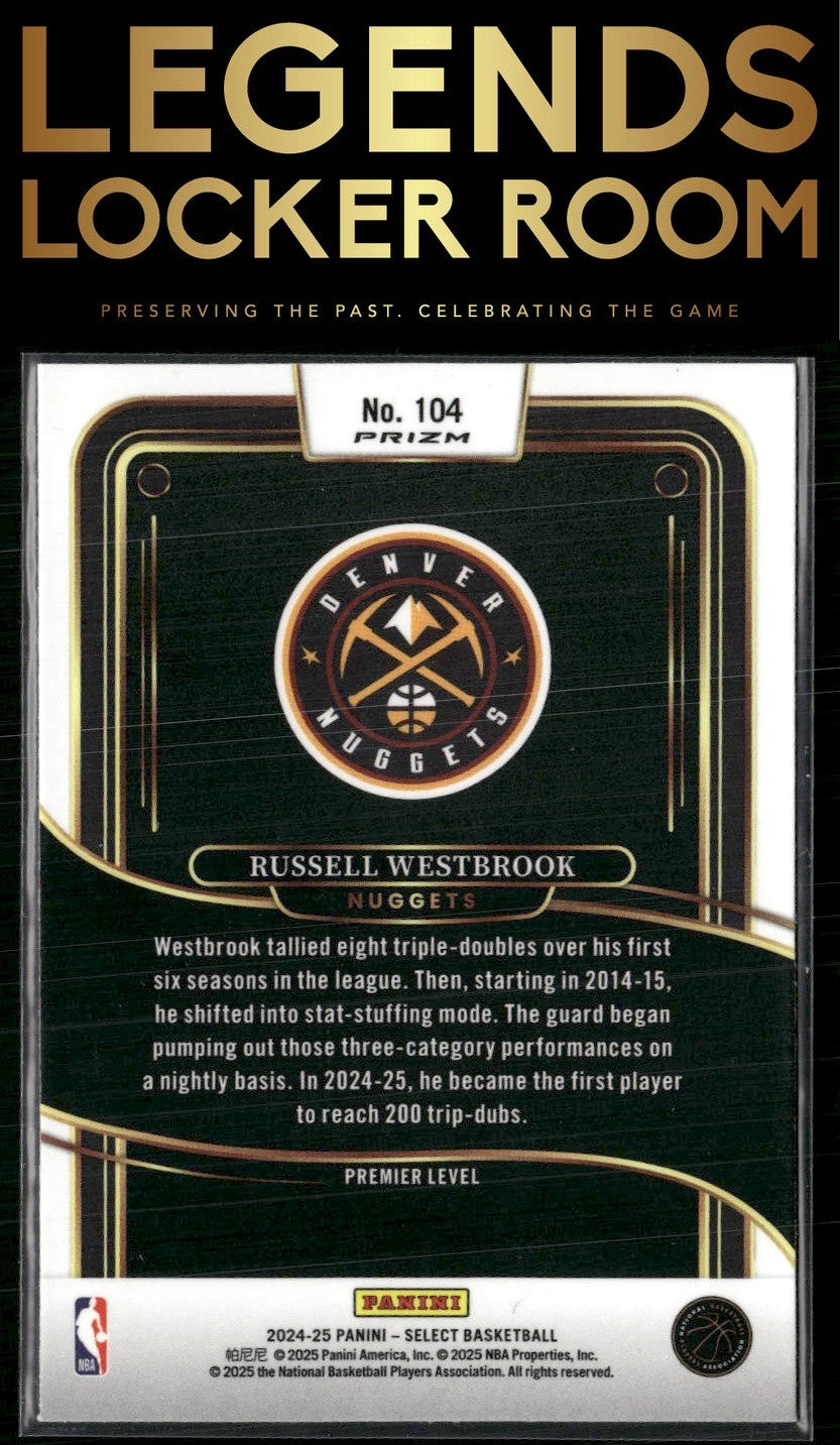 2024-25 Panini Select #104 Russell Westbrook Silver Prizm
