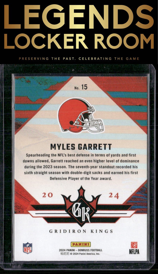 2024 Donruss #15 Myles Garrett Gridiron Kings