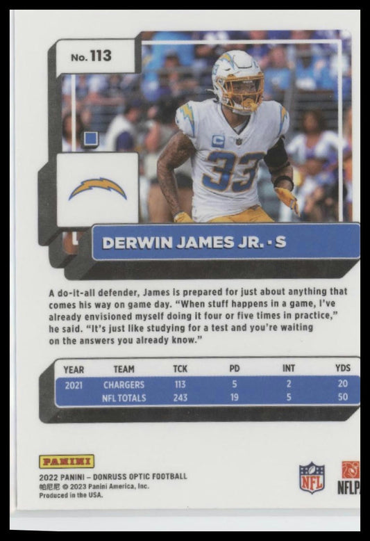 2022 Donruss Optic #113 Derwin James Jr.
