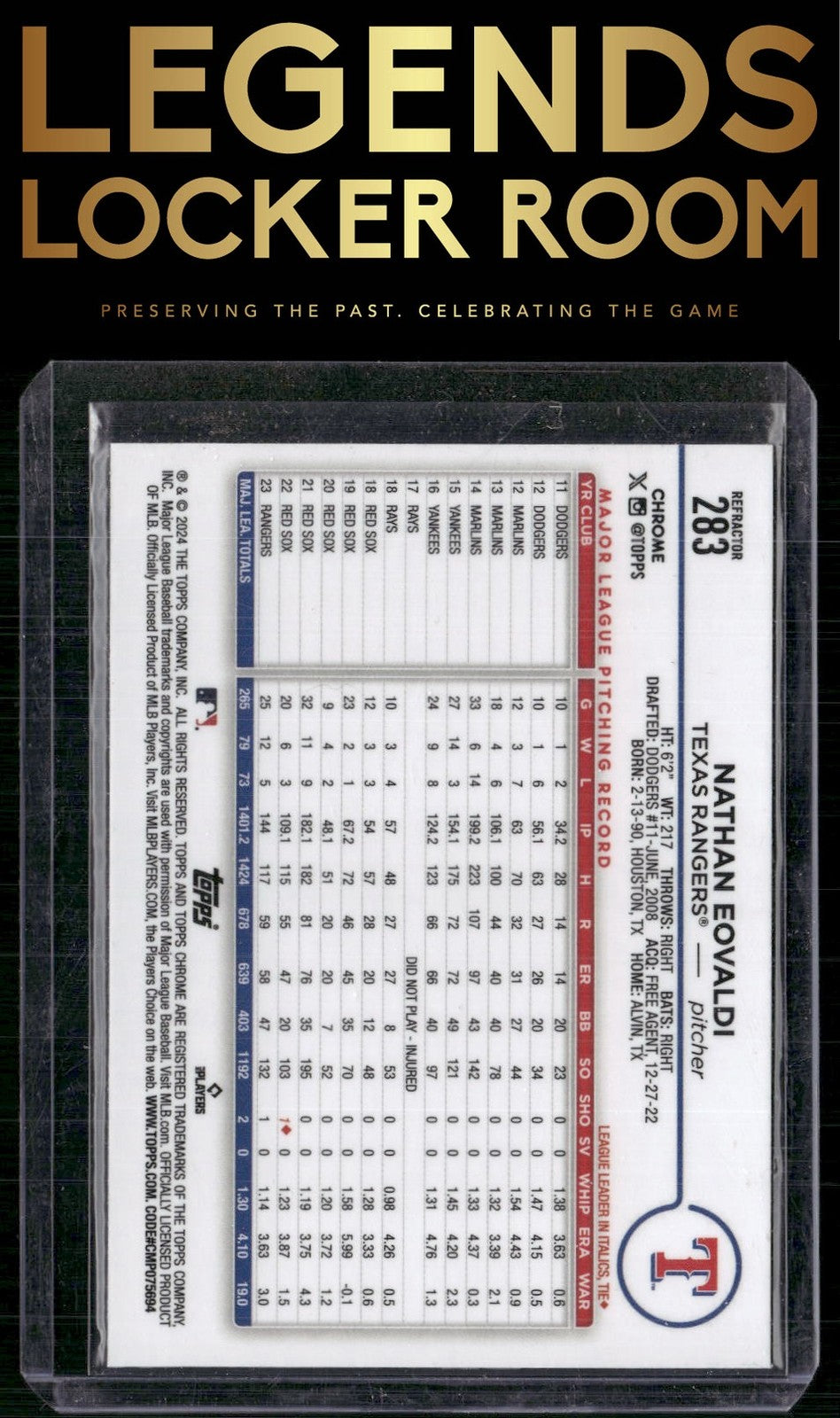 2024 Topps Chrome #283 Nathan Eovaldi Refractors