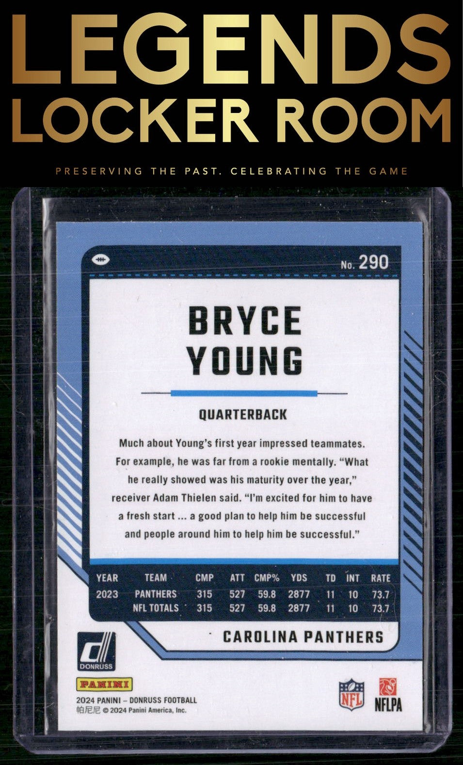 2024 Donruss #290 Bryce Young Press Proof Gold #/50