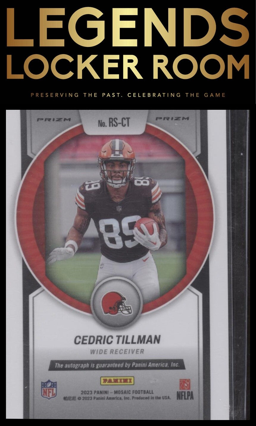 2023 Panini Mosaic #RS-CT Cedric Tillman Rookie Scripts No Huddle Blue
