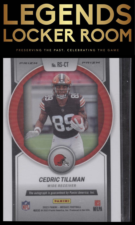 2023 Panini Mosaic #RS-CT Cedric Tillman Rookie Scripts No Huddle Blue