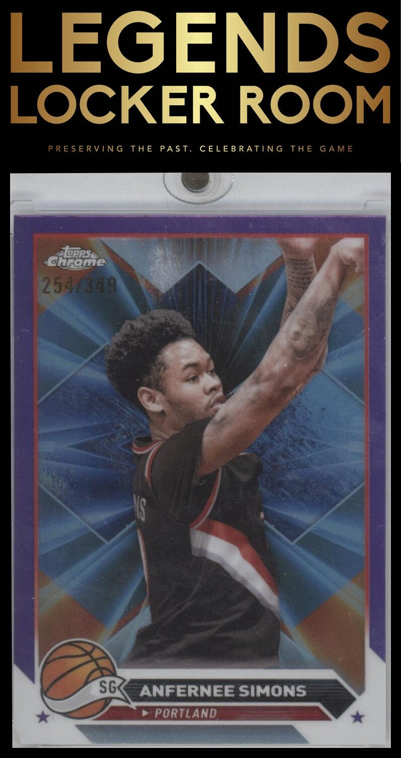 2023-24 Topps Chrome #143 Anfernee Simons Purple Refractors #/349