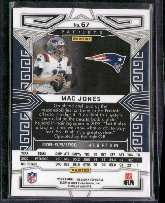 2023 Panini Obsidian #67 Mac Jones