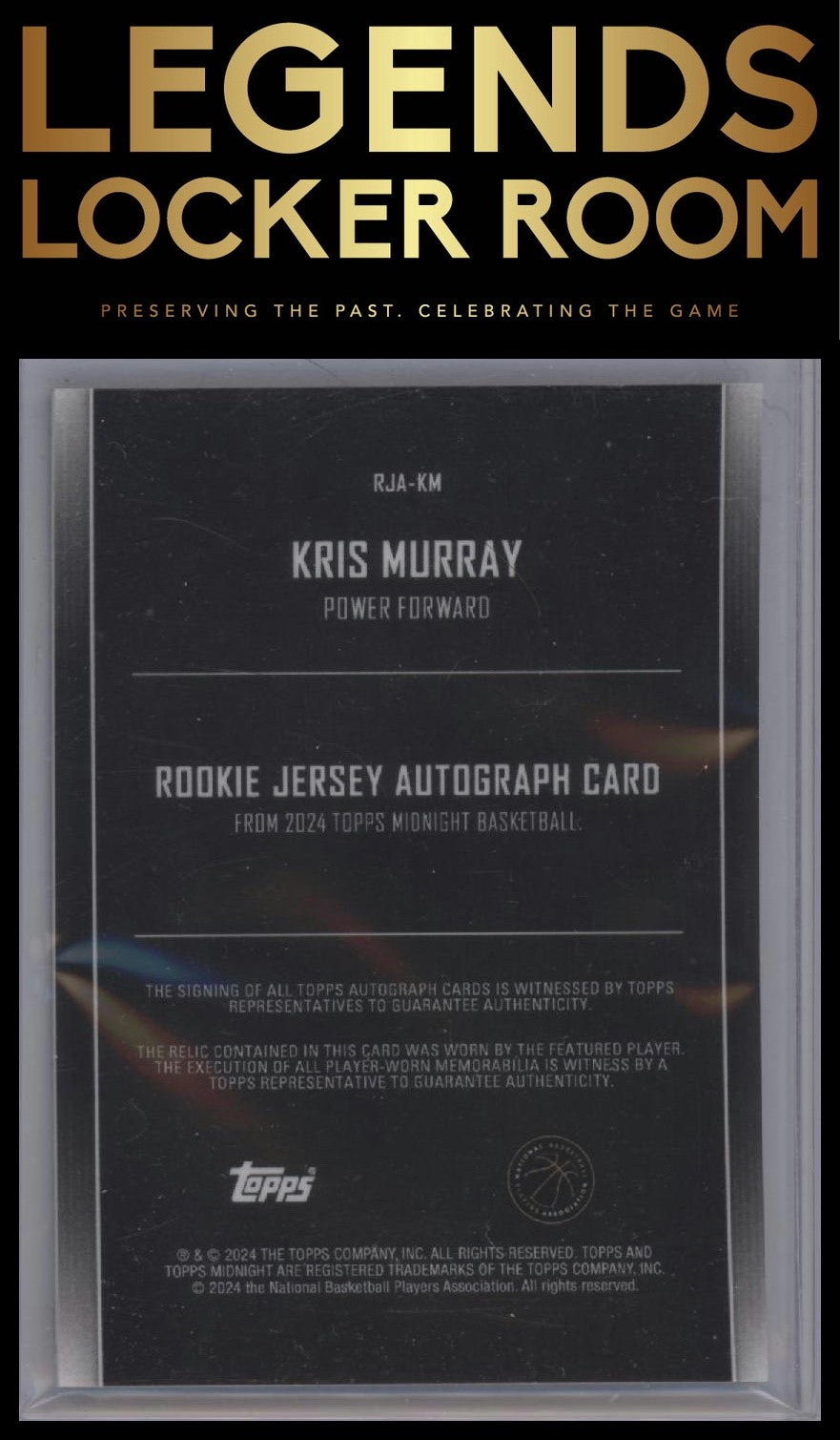 2023-24 Topps Midnight #RJA-KM Kris Murray Rookie Jersey Autographs