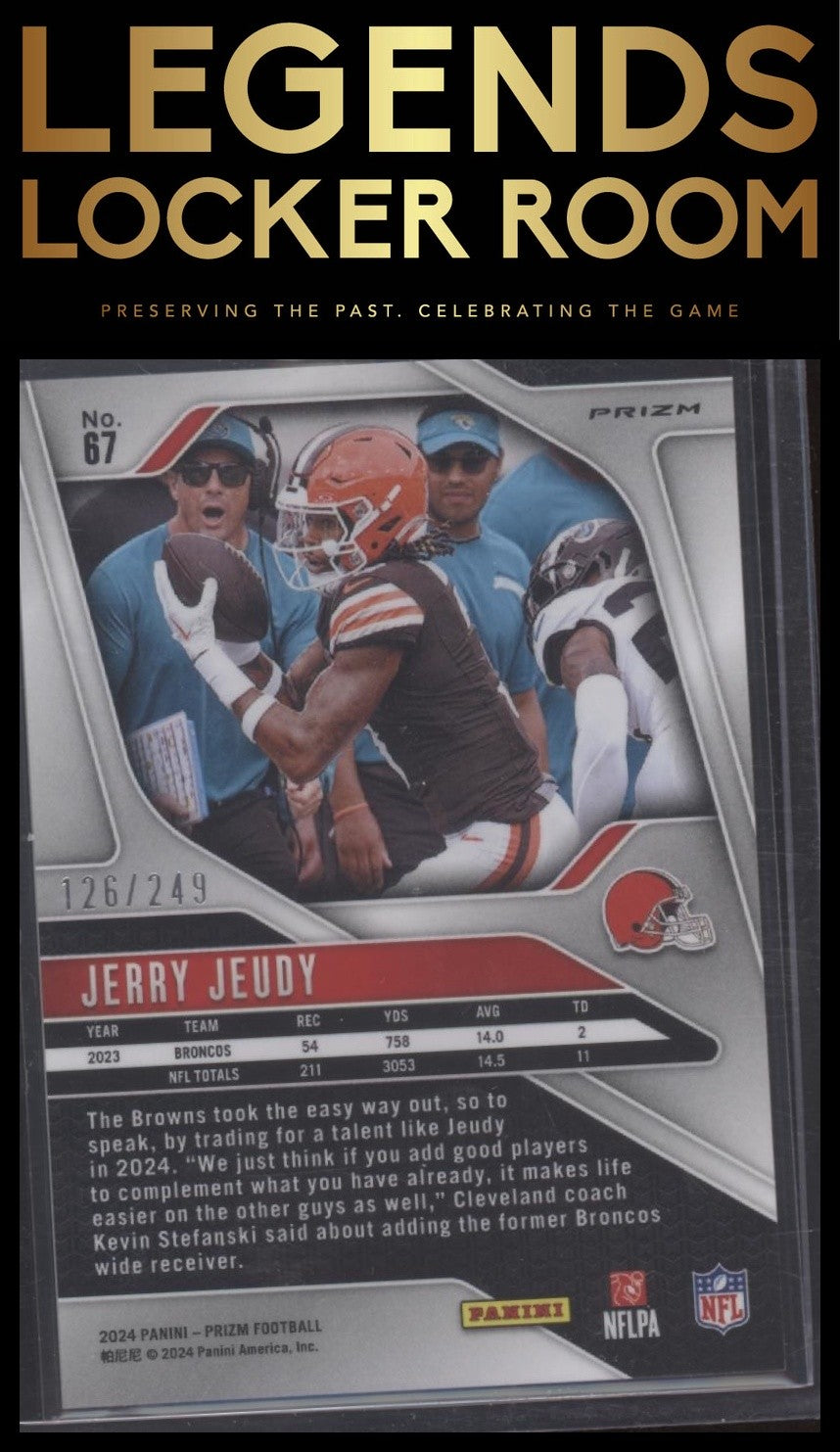 2024 Panini Prizm #67 Jerry Jeudy Orange #/249
