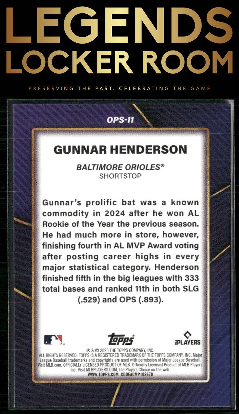 2025 Topps #OPS-11 Gunnar Henderson OPS Leaders