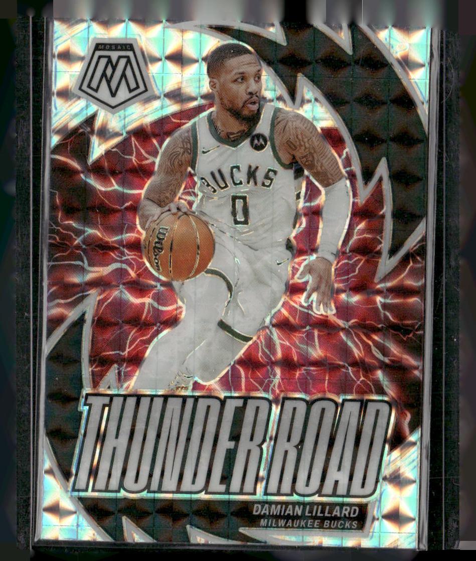 2023-24 Panini Mosaic #2 Damian Lillard Thunder Road Mosaic