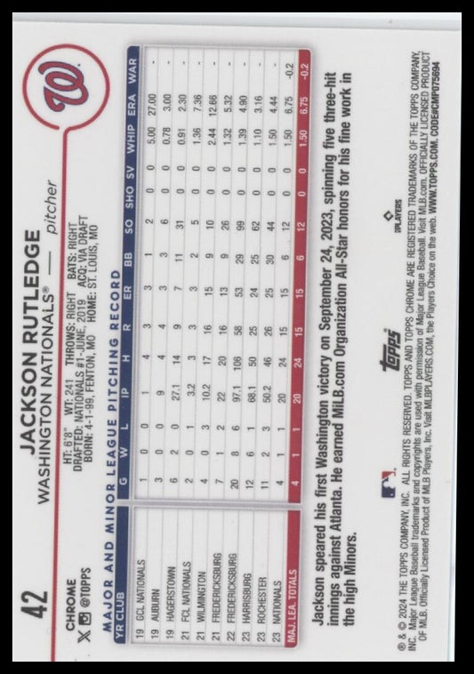 2024 Topps Chrome #42 Jackson Rutledge