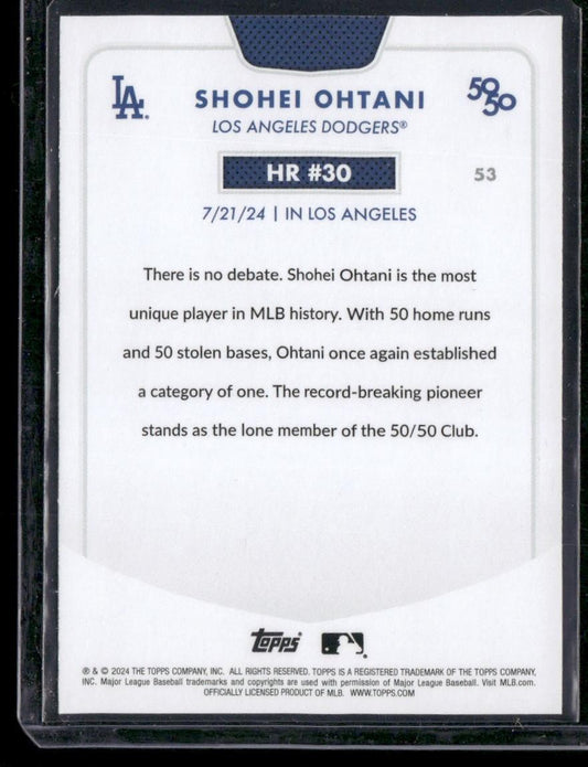 2024 Topps 50/50: Shohei Ohtani #30 Shohei Ohtani HR