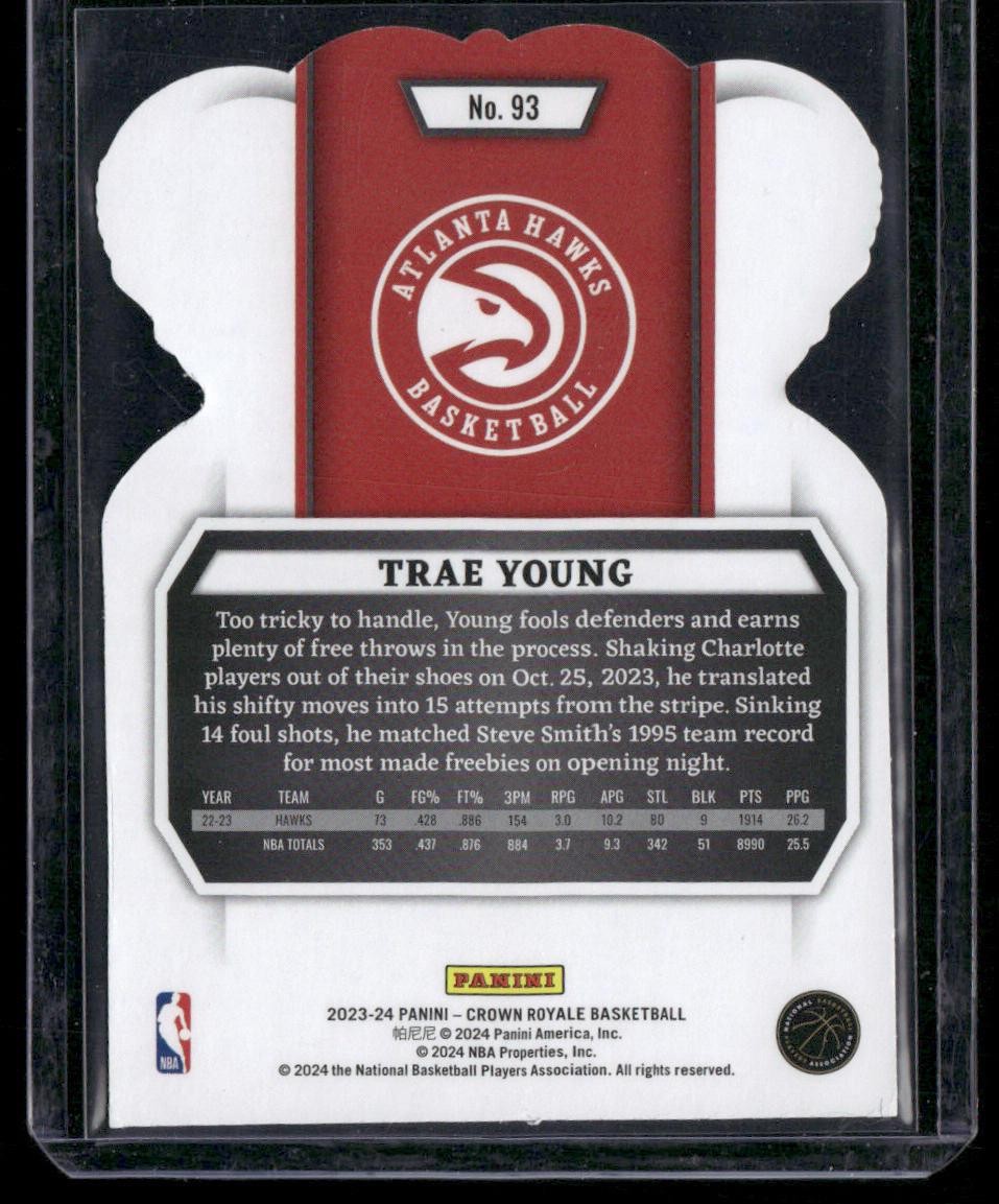 2023-24 Panini Crown Royale #93 Trae Young Crystal Red #/49