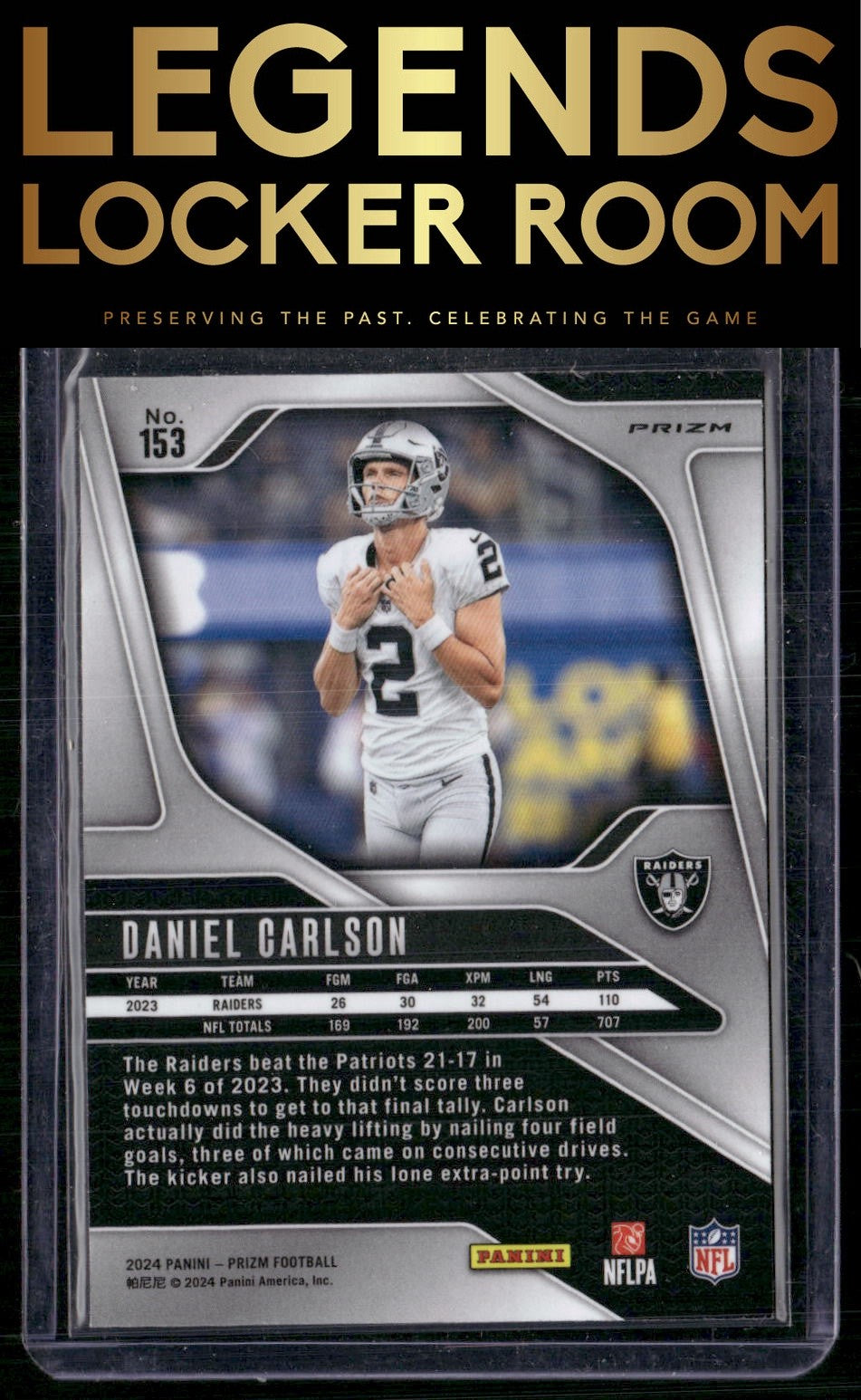2024 Panini Prizm #153 Daniel Carlson Silver