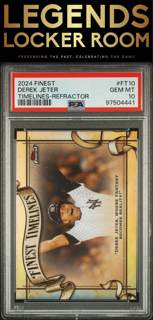 2024 Topps Finest Finest Timelines #FT10 Derek Jeter Timelines-Refractor PSA 10