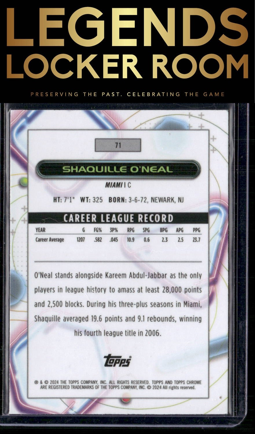 2023-24 Topps Chrome Cosmic #71 Shaquille O'Neal