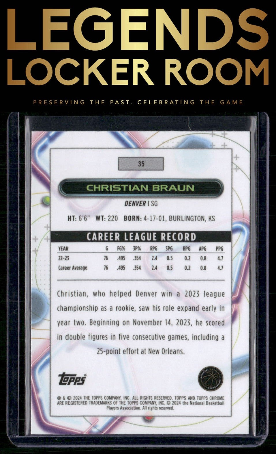 2023-24 Topps Chrome Cosmic #35 Christian Braun
