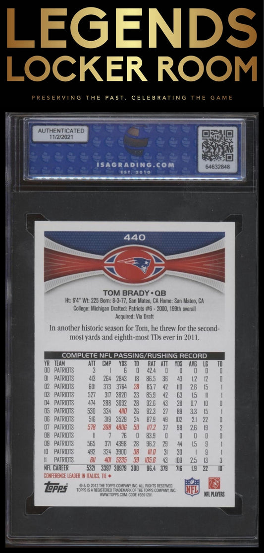 2012 Topps #440 Tom Brady White Jersey