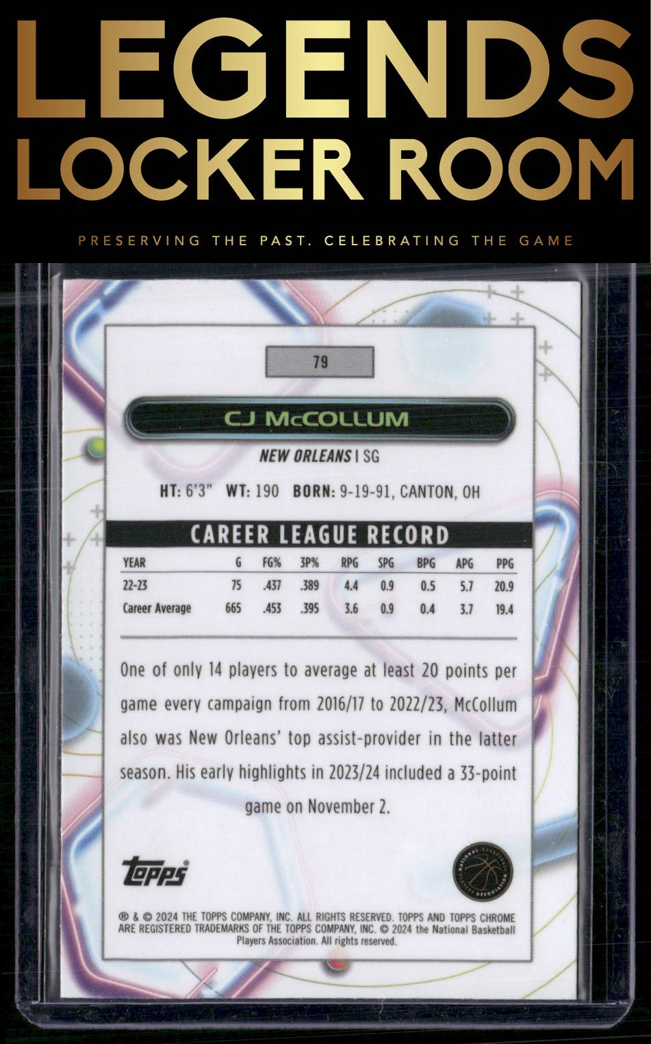 2023-24 Topps Chrome Cosmic #79 CJ McCollum