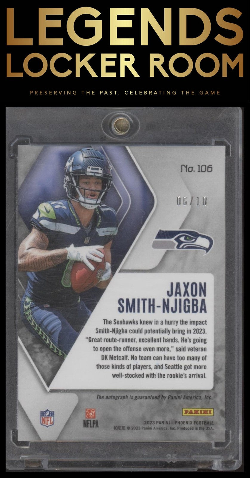 2023 Panini Phoenix #106 Jaxon Smith-Njigba Rookie Autographs Green #/10