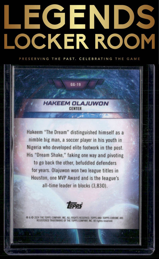 2023-24 Topps Chrome Cosmic #GG-19 Hakeem Olajuwon Galaxy Greats