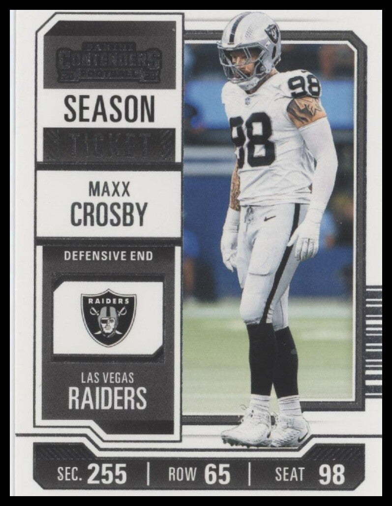 2023 Panini Contenders #56 Maxx Crosby Season Ticket Retail