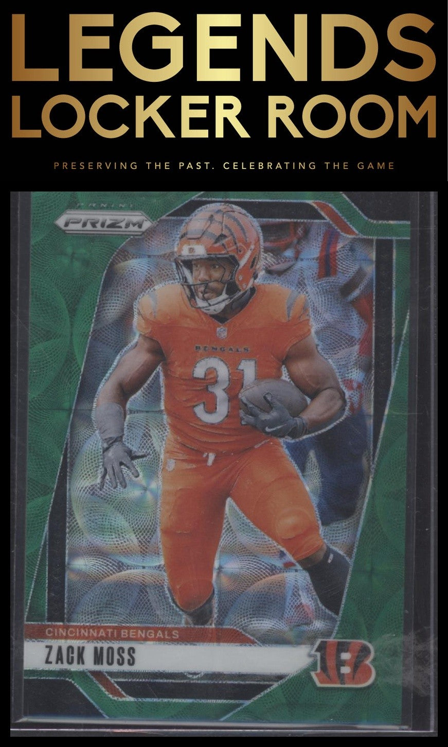 2024 Panini Prizm #56 Zack Moss Green Scope #/75