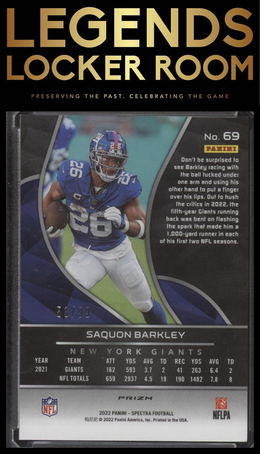 2022 Panini Spectra #69 Saquon Barkley Celestial #/99