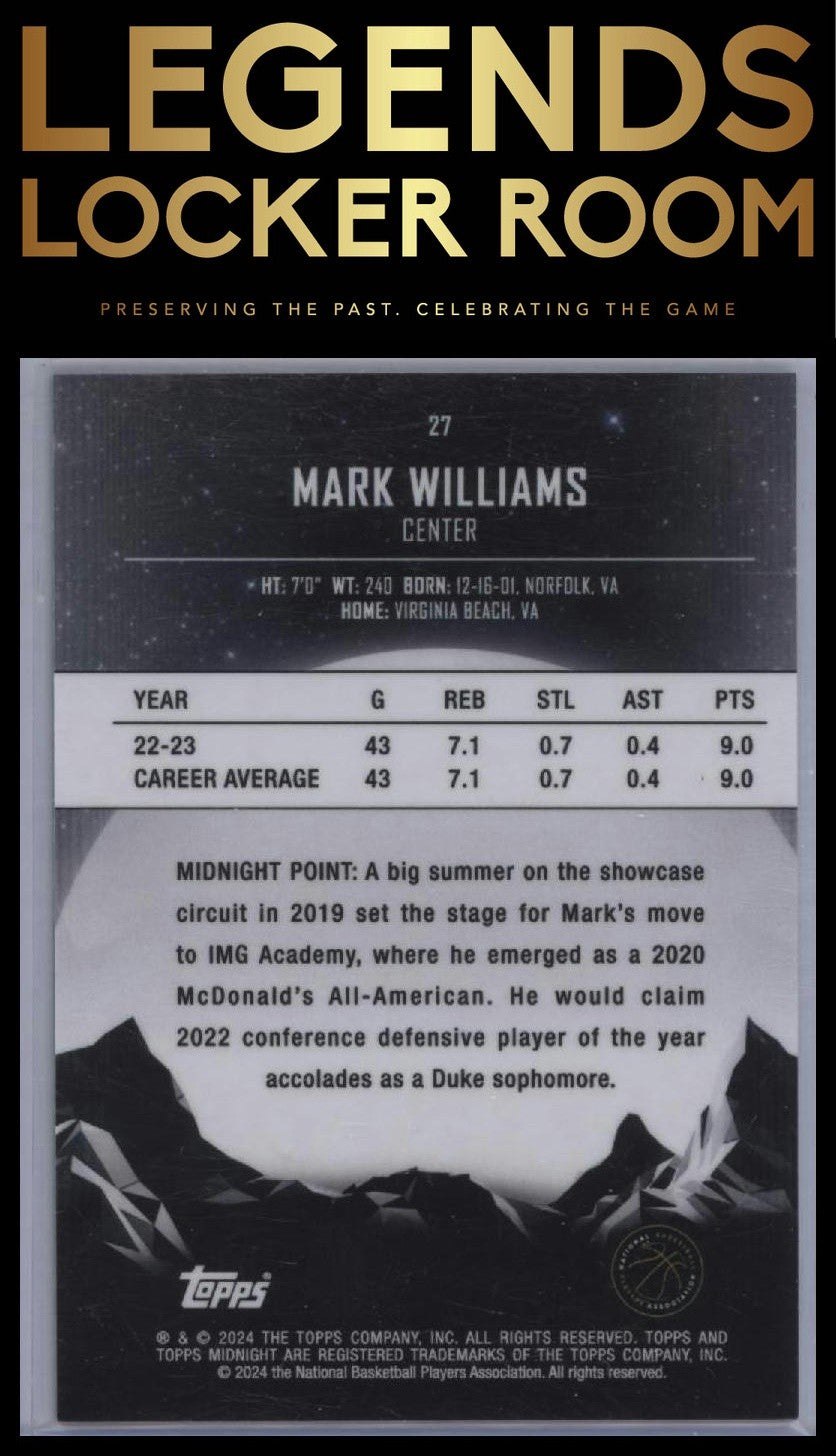 2023-24 Topps Midnight #27 Mark Williams Twilight #/99