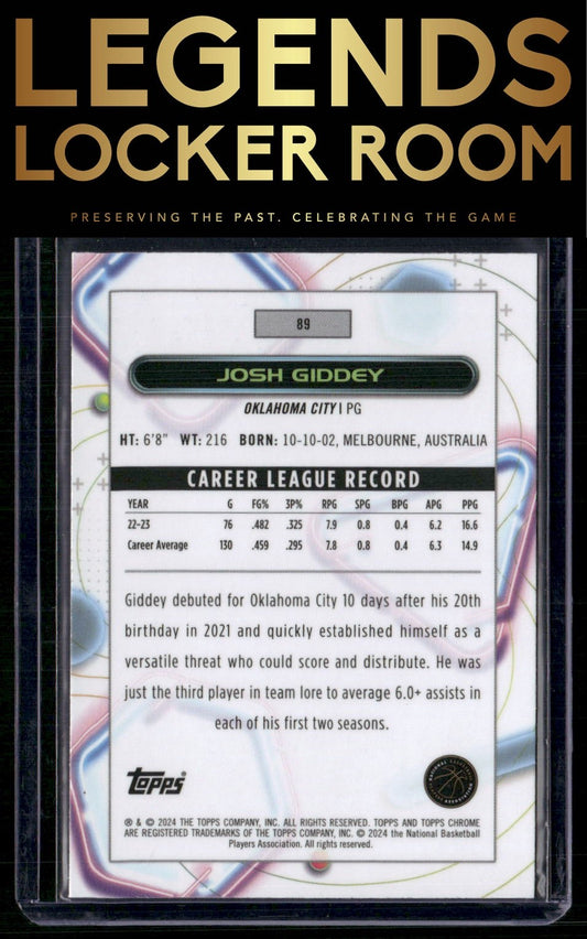 2023-24 Topps Chrome Cosmic #89 Josh Giddey