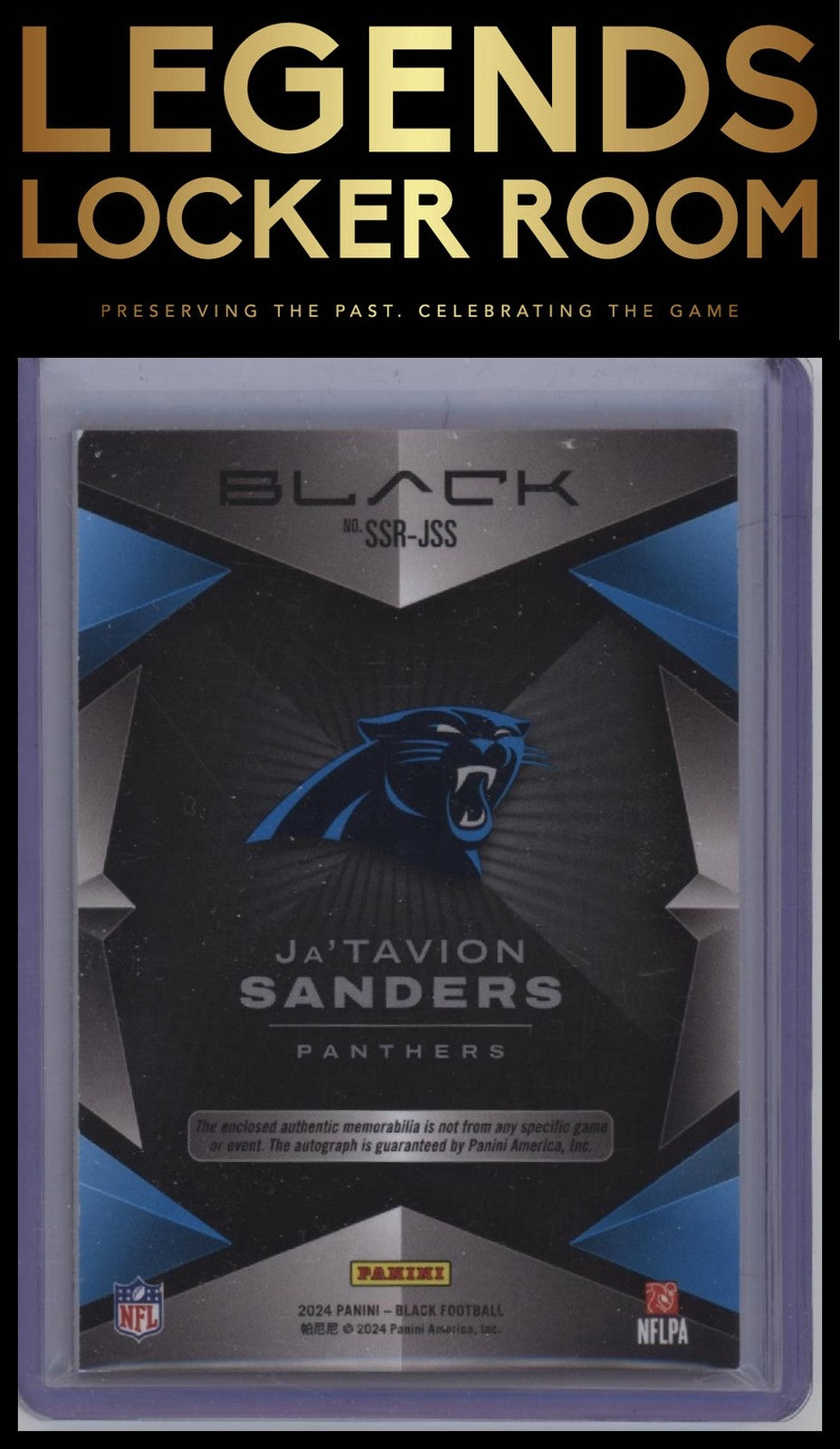 2024 Panini Black Ja'Tavion Sanders Sizeable Auto Rookie Jersey Royal 50/50