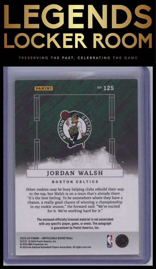 2023-24 Panini Impeccable Jordan Walsh Elegance Rookie Jersey Auto /99