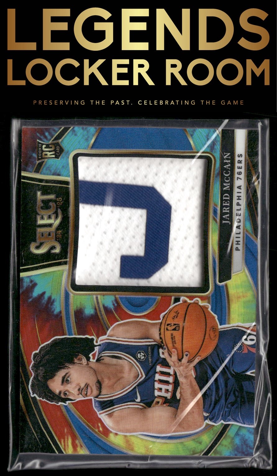 2024-25 Panini Select Jared McCain Jumbo Rookie Swatches Tie-Dye /25