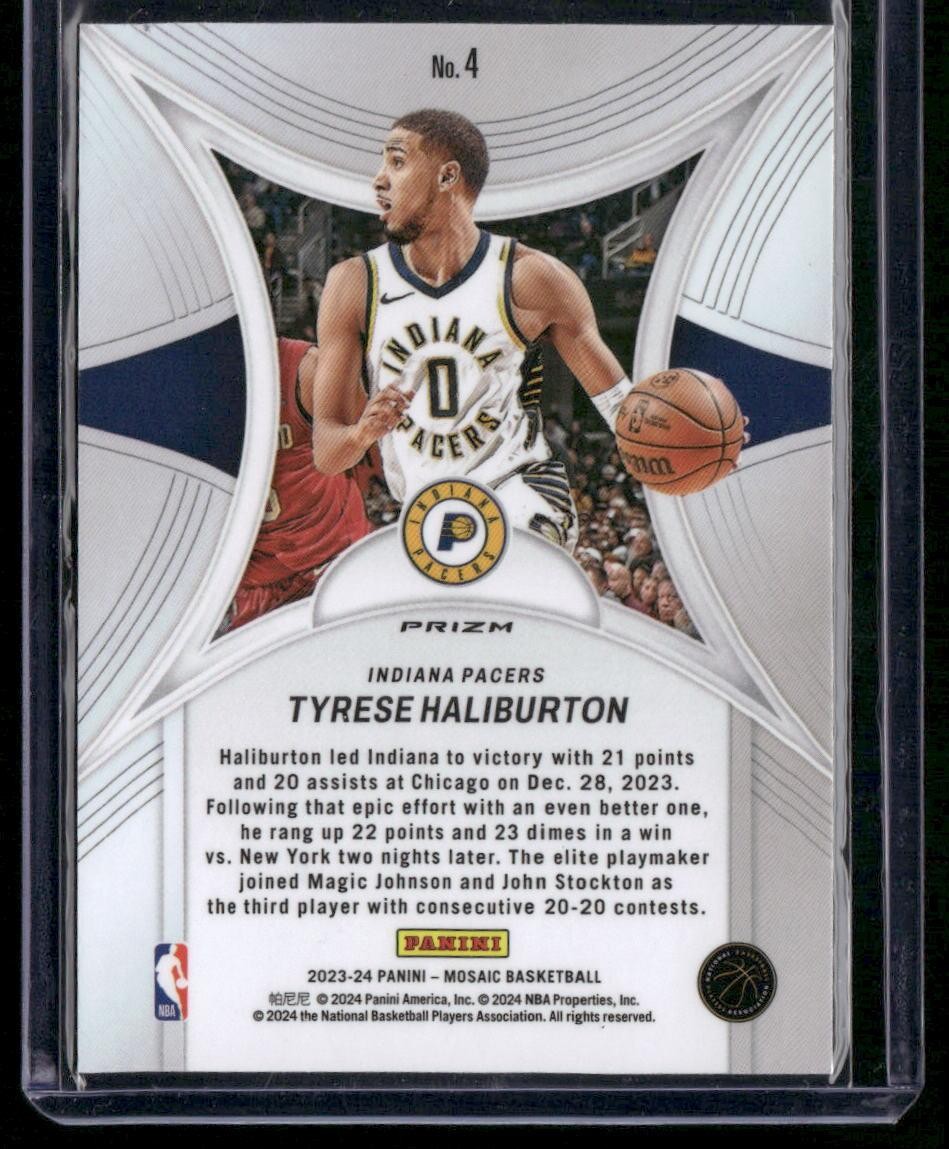2023-24 Panini Mosaic #4 Tyrese Haliburton Epic Performers Mosaic Green