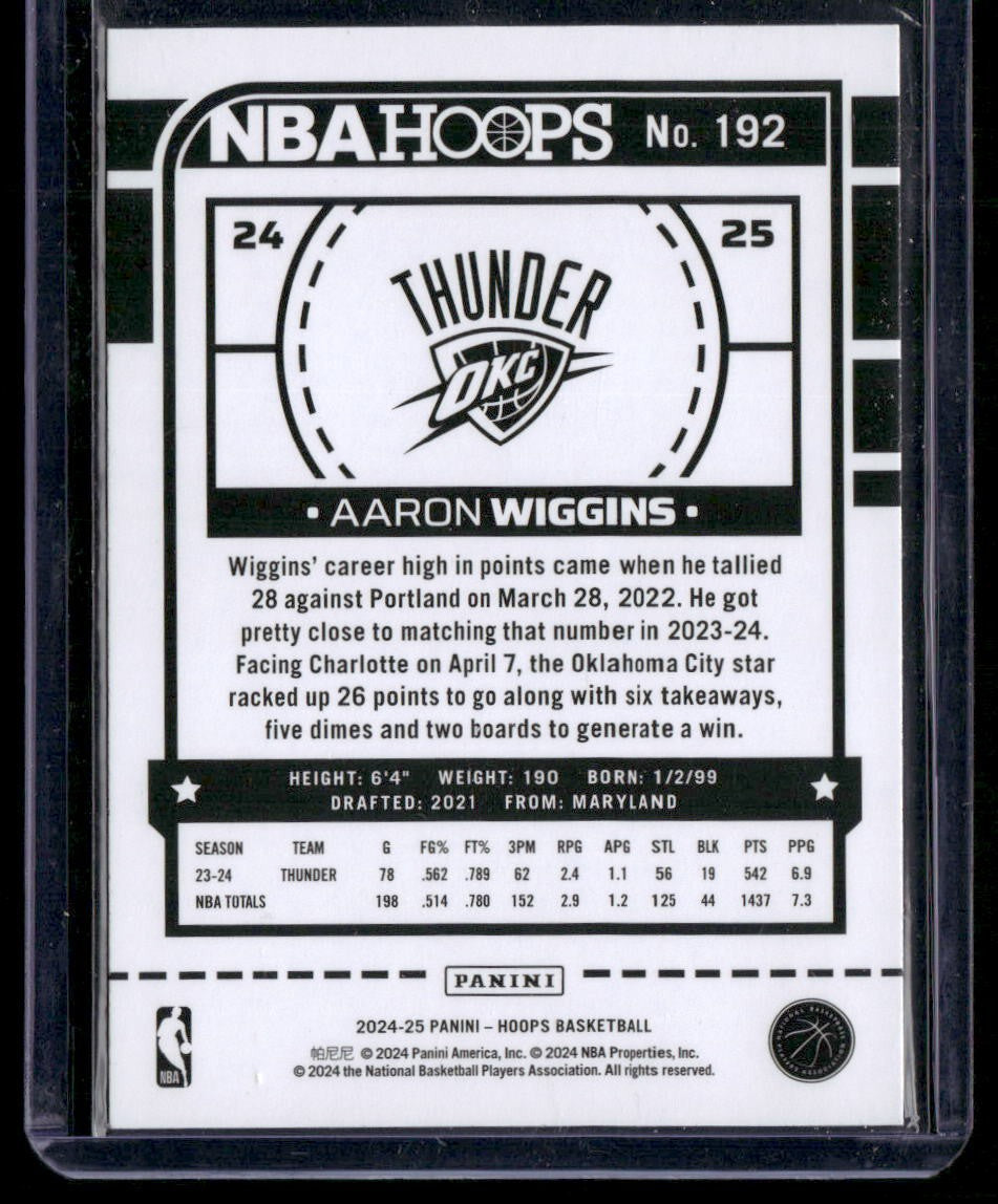2024-25 Hoops #192 Aaron Wiggins E
