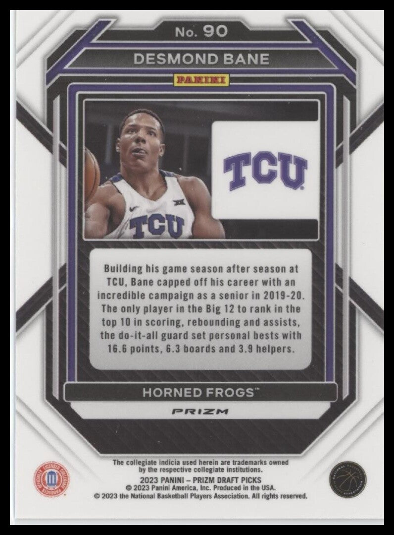 2023 Panini Prizm Draft Picks #90 Desmond Bane Red Ice